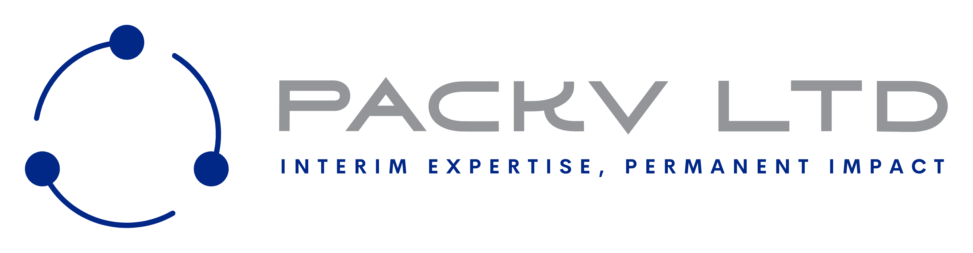 Logos for Packv LTD, spanning multiple lines with blue or grey letters and symbols.